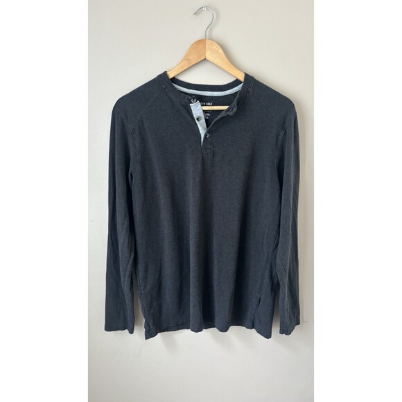 Kenneth Cole Other - Kenneth Cole New York Men’s Henley Shirt Gray Cotton Long Sleeve Size Medium